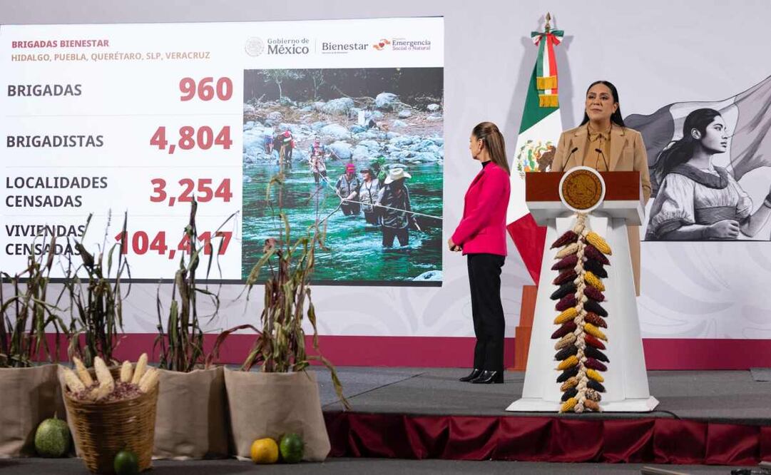 Ariadna Montiel, secretaria del Bienestar, durante la mañanera del 13 de noviembre del 2025. Foto: Presidencia