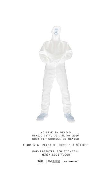 Poster del concierto de Kanye West en CDMX. Foto: Redes Sociales