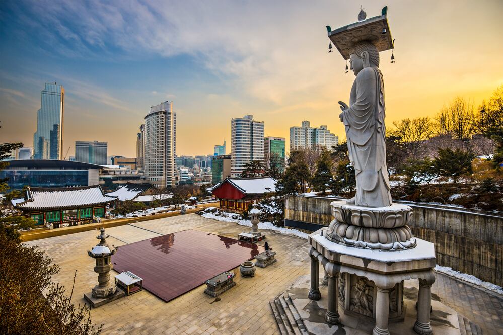 Vista del desde el Templo de  Bongeunsa. (Foto: Istock)