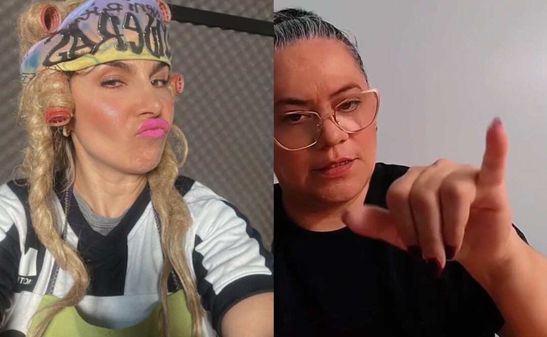 Mujer expone en lengua de señas historia de Karla Panini y Karla Luna. Fotos: Captura de video y redes sociales