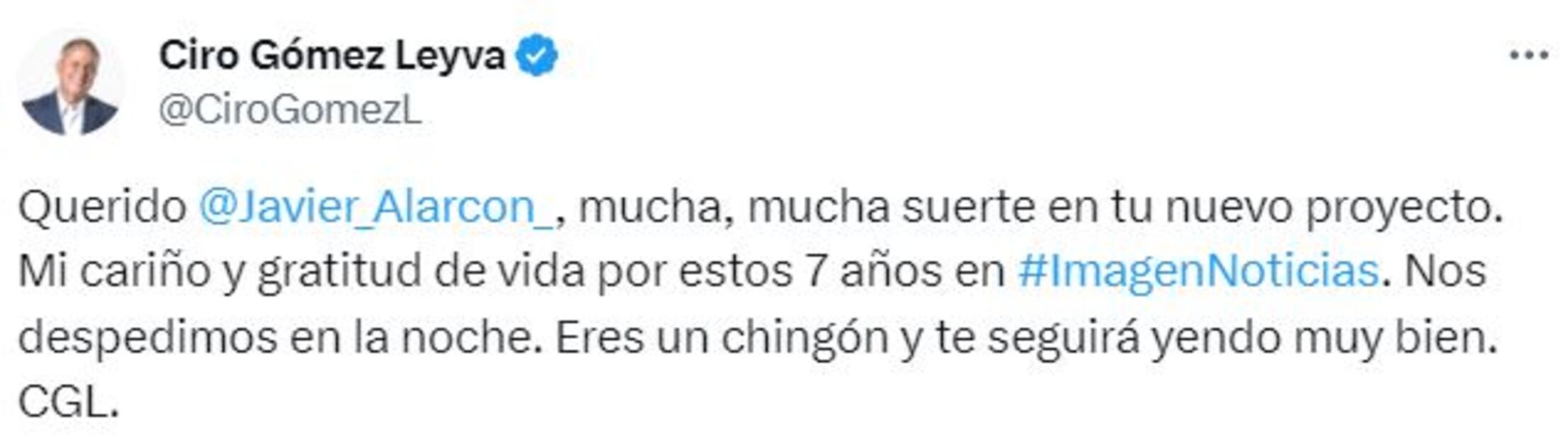 Publicación de Ciro Gómez Leyva - Foto: @CiroGomezL en X