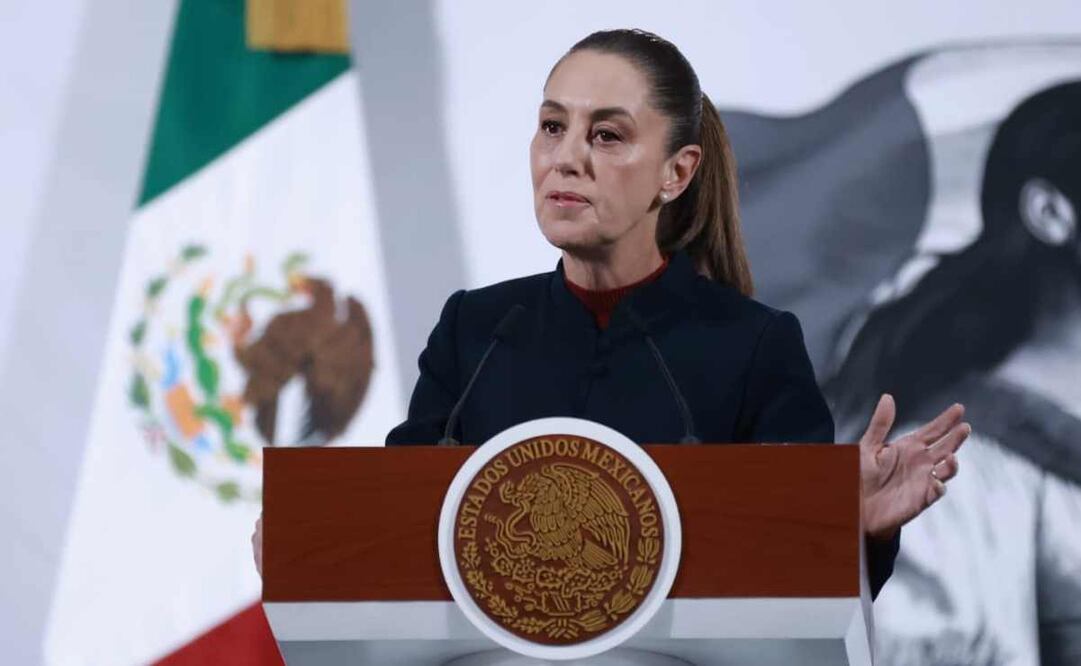 Claudia Sheinbaum, presidenta de México, durante la mañanera del 14 de octubre del 2025. Foto: Fernanda Rojas / EL UNIVERSAL.