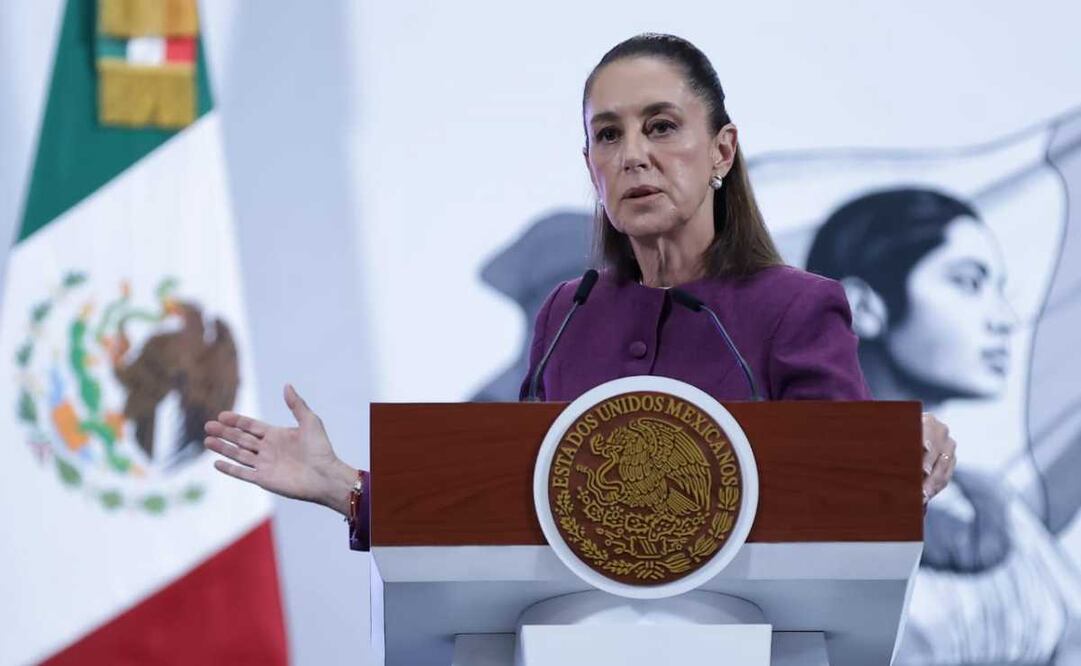 Claudia Sheinbaum, presidenta de México, durante la mañanera del 28 de abril del 2025 en Palacio Nacional. Foto: Fernanda Rojas / EL UNIVERSAL