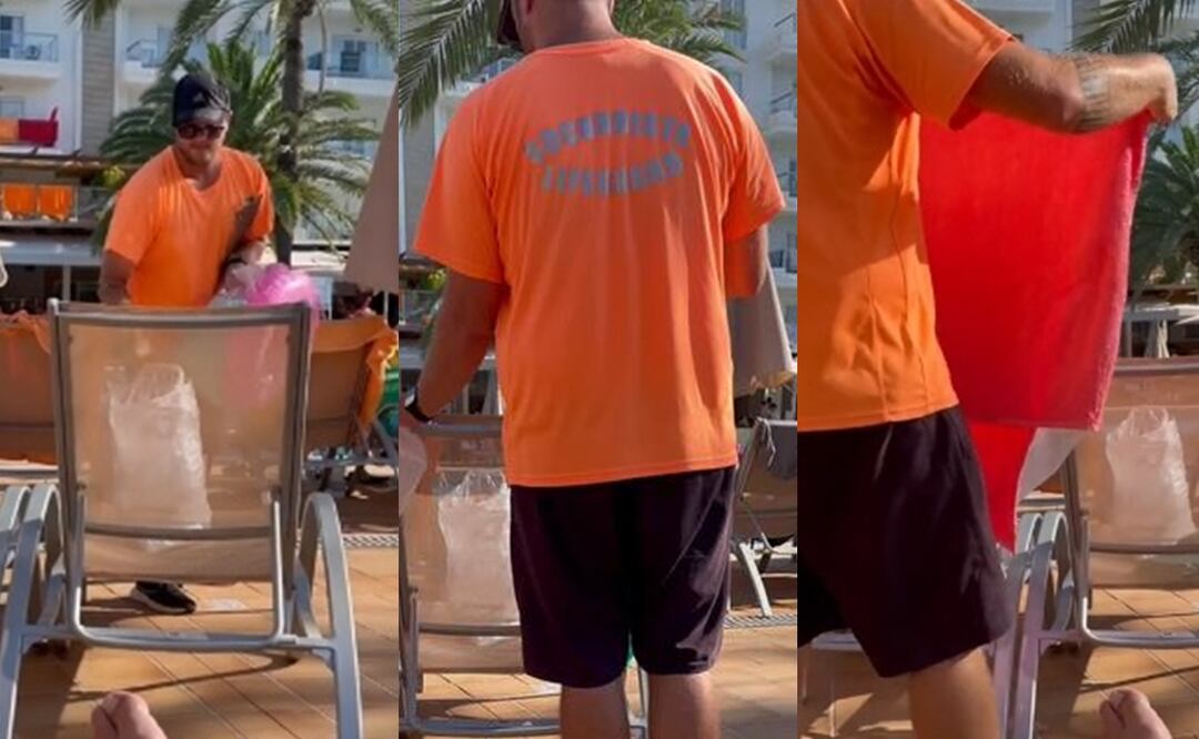 Empleado de hotel. Fuente: Capturas TikTok