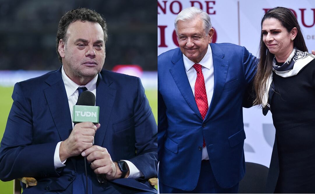 David Faitelson, Andrés Manuel López Obrador y Ana Guevara - Fotos: Imago7/ AFP