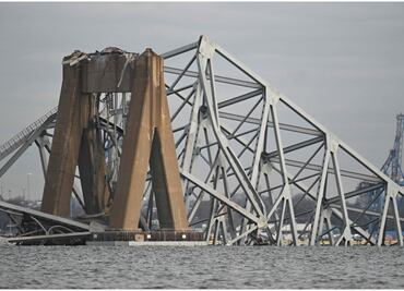 Las impresionantes imágenes que dejó el colapso del puente Francis Scott Key en Baltimore