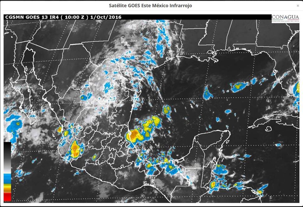 La entrada de humedad del Mar Caribe ocasionará lluvias con intervalos de chubascos sobre la Península de Yucatán (CONAGUA)