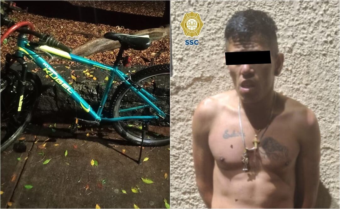 Elementos de la SSC detienen a ladrón de bicicleta en alcaldía Benito Juárez. Foto: Especial