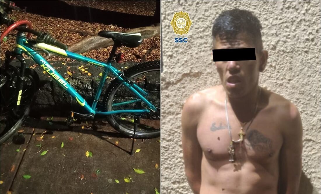 Elementos de la SSC detienen a ladrón de bicicleta en alcaldía Benito Juárez. Foto: Especial