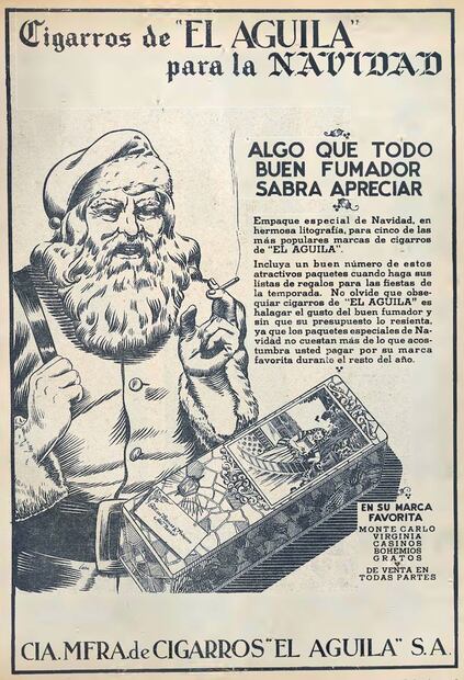 La oportunidad de fumar días y días era un gran regalo según esta misma marca. Dos años antes, en 1936, la oferta era una gran caja de cigarros “por el mismo precio que el resto del año”. Hemeroteca EL UNIVERSAL.