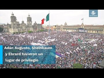 Corcholatas miden fuerzas en mitin del 18 de Marzo