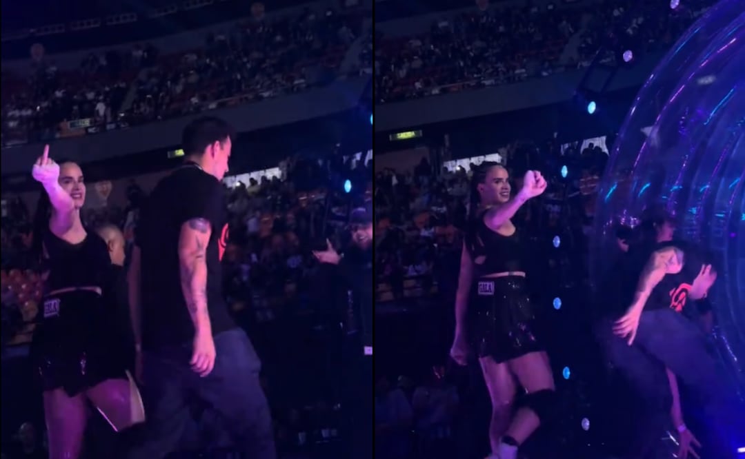 Un video de Gala lanzando señas obscenas al público se ha hecho viral en redes sociales. Foto: Capturas de pantalla de TikTok