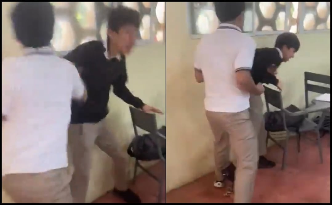 Estudiante golpea a compañero dentro de un salón de clases en Guasave. Foto: Especial