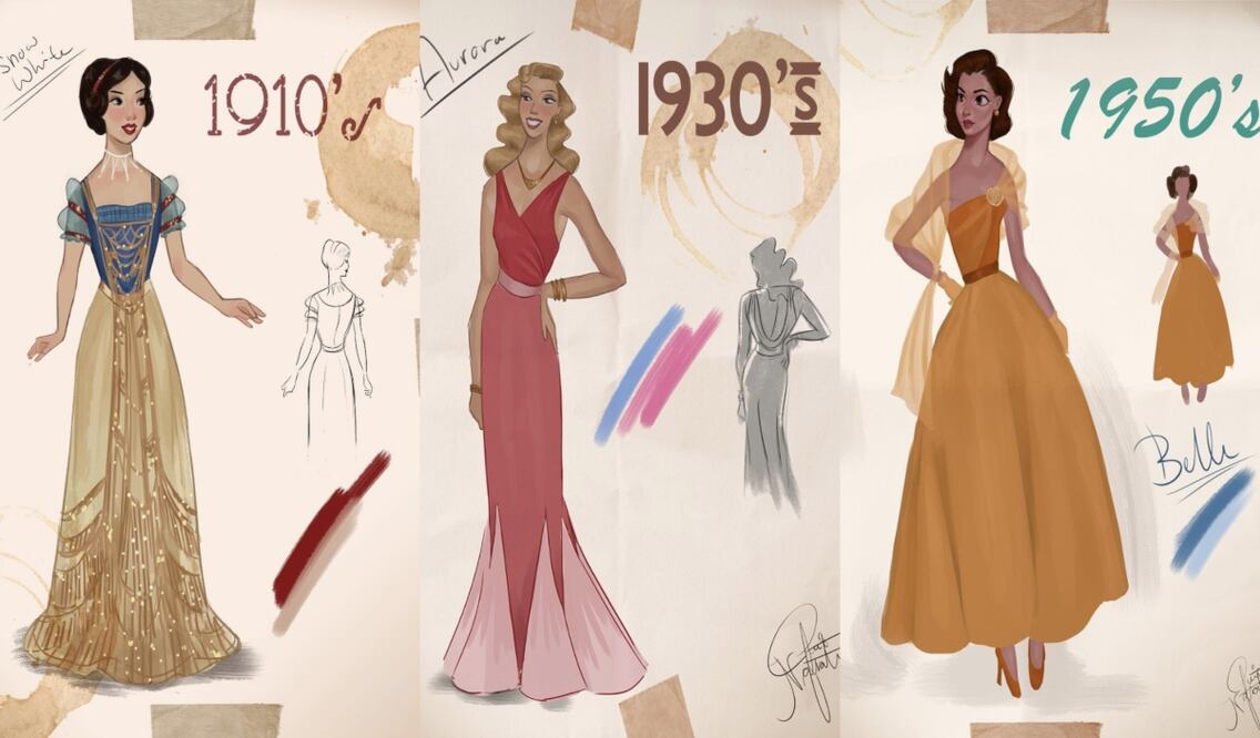 Ver estas ilustraciones es un verdadero viaje en el tiempo y en la moda Foto: Instagram (@aminaftali)