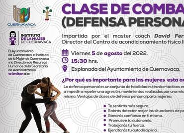 Promueven curso de defensa personal para mujeres en Cuernavaca