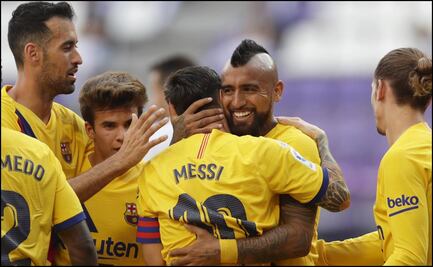 Barcelona derrota al Valladolid y se niega a morir