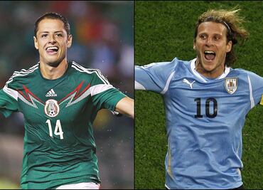 Javier Hernández y Diego Forlán, dos históricos mundialistas