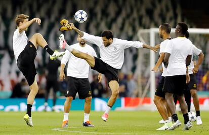 El Juventus se ejercita en el Millenium Stadium