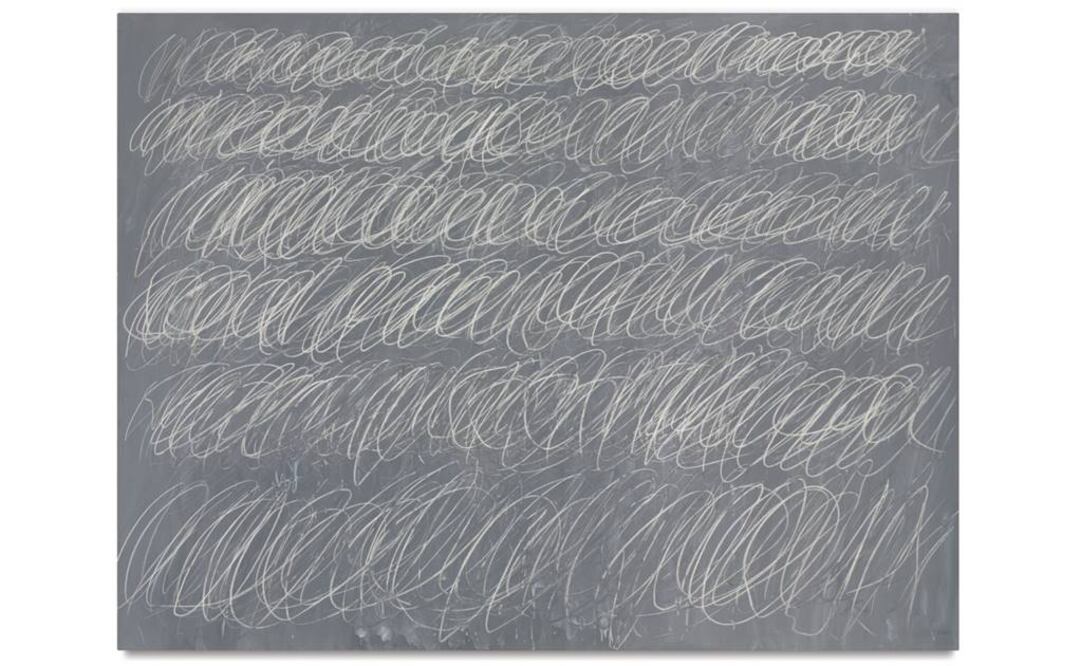 La pintura de 1968 es parte de su serie de garabatos blancos sobre superficies obscuras conocida como "blackboard", o pizarra, por su similitud con estas superficies. (FOTO: Sotheby's)