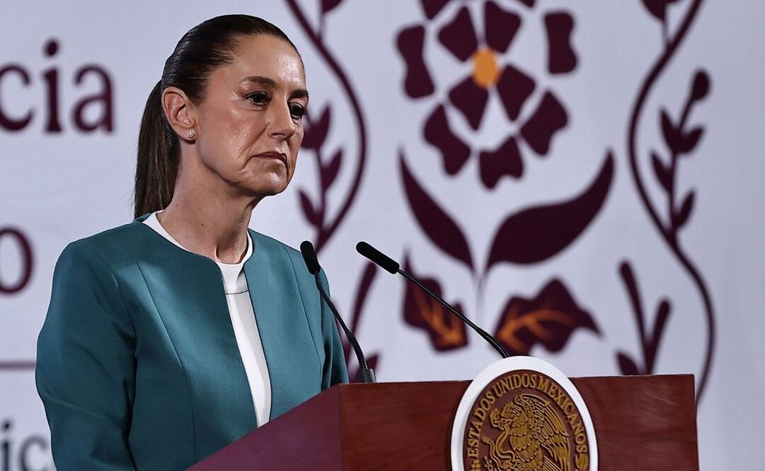 Claudia Sheinbaum, presidenta de México, durante la mañanera del 17 de marzo del 2025 en Palacio Nacional. Foto: Berenice Fregoso / EL UNIVERSAL
