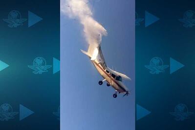 Captan desplome de avioneta sobre una casa en Culiacán