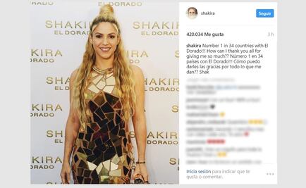 Shakira logra que "El dorado" sea número uno en 34 países