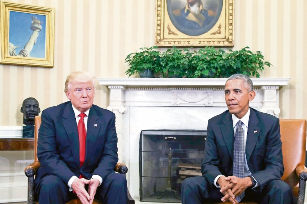 El presidente Barack Obama recibió ayer a Donald Trump en la Casa Blanca (KEVIN LAMARQUE. REUTERS)
