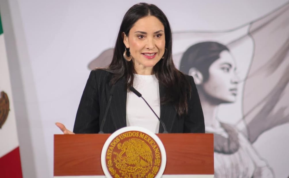 La secretaria de Cultura Claudia Curiel de Icaza durante la conferencia de prensa de la presidenta Claudia Sheinbaum en Palacio Nacional (13/02/2026). Foto: Luis Camacho / EL UNIVERSAL
