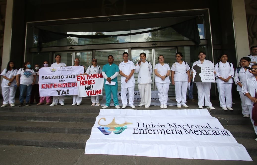 Protesta de enfermeras. Foto: Carlos Mejía