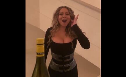 Mariah Carey destapa una botella con su voz