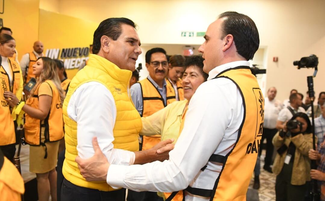 El aspirante presidencial del grupo opositor viajó a Saltillo, Coahuila, a brindar el apoyo a Manolo Jiménez. Foto: Especial