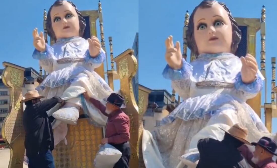 En la explanada de la Feria del Tamal en el Monumento a la Revolución se ubica el Niño Dios (31/01/2025). Foto: Captura de video