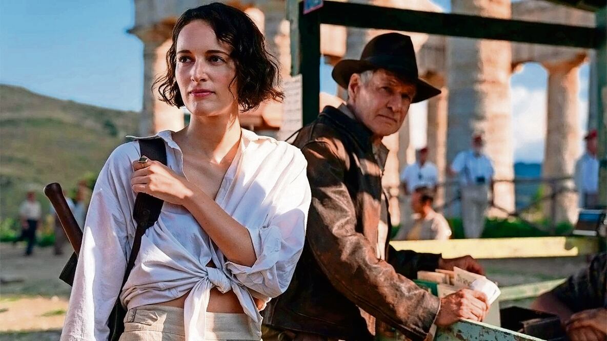 Phoebe Waller- Brid ge, como Phoebe, se une a la Harrison Ford, quien se despide del personaje del arqueólogo con esta quinta cinta. Foto: Disney