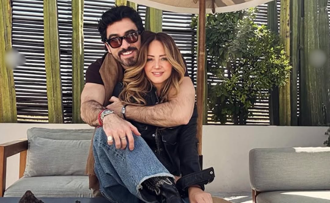 Andrea Legarreta con su novio Luis Carlos Origel.