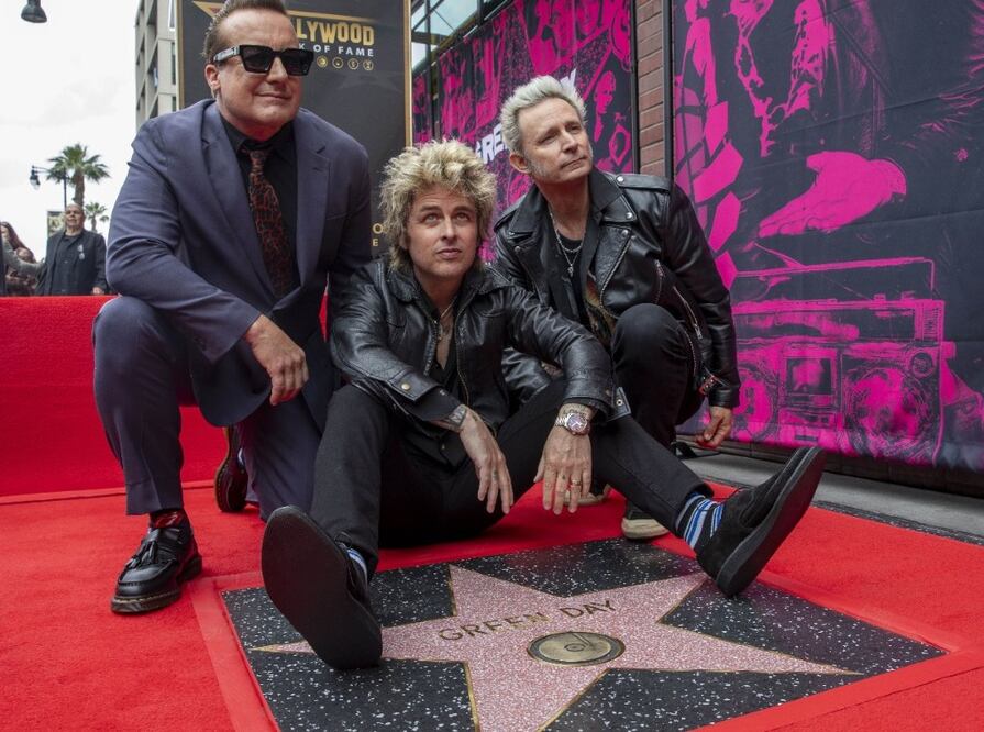 Green Day recibe estrella en el Paseo de la Fama de Hollywood. Foto: EFE.