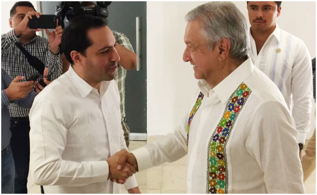 El gobernador de Mérida, Mauricio Vila y el presidente, Andrés Manuel López Obrador. Foto: Alberto Morales