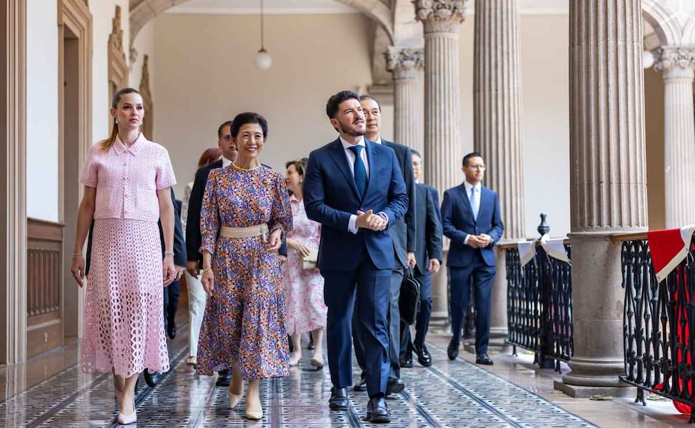 El gobernador de Nuevo León, Samuel García, y la princesa de Japón, Hisako de Takamado. Foto: Especial