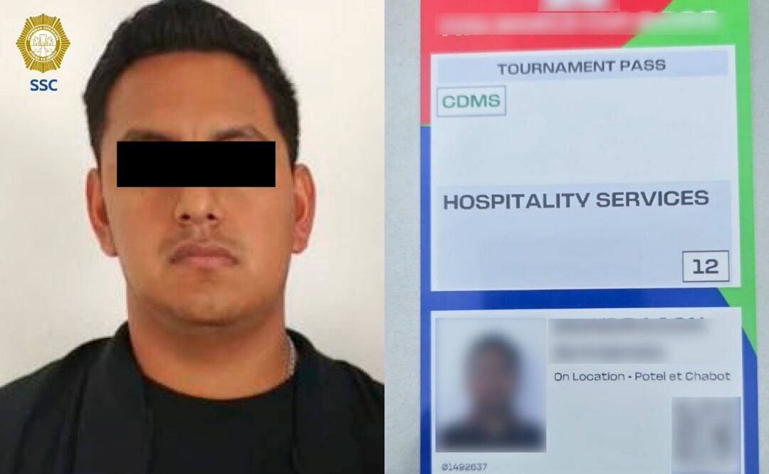 Detienen a joven por presuntamente rentar acreditación para ingresar al Estadio Ciudad de México; denuncia personal jurídico de la FIFA. Foto: Especial