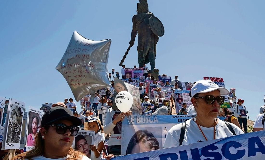 Familiares de desaparecidos, amigos y activistas durante una manifestación en Tijuana, Baja California, el 30 de agosto pasado. Foto: Guillermo Arias / AFP