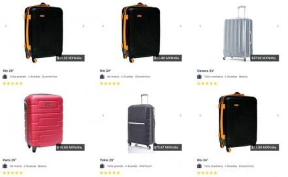 Sitio mexicano te renta maletas para cualquier tipo de viaje
