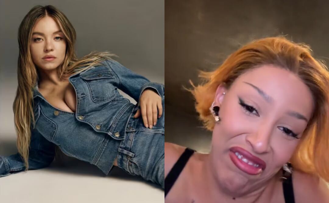 La rapera subió un video a su TikTok haciéndole burla a la controversial campaña de Sydney Sweeney con American Eagle. Foto: X / TikTok