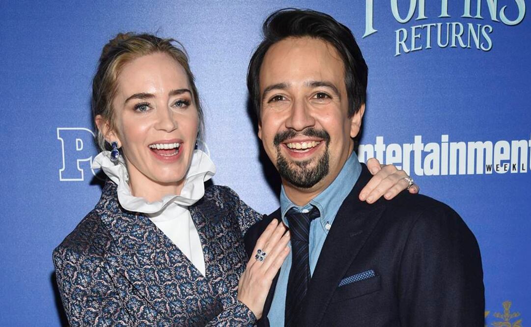Lin-Manuel Miranda y Emily Blunt. Fptp: AP