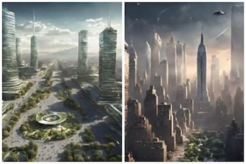 El futuro de las grandes ciudades, según la Inteligencia Artificial. Fuente: Freepik.