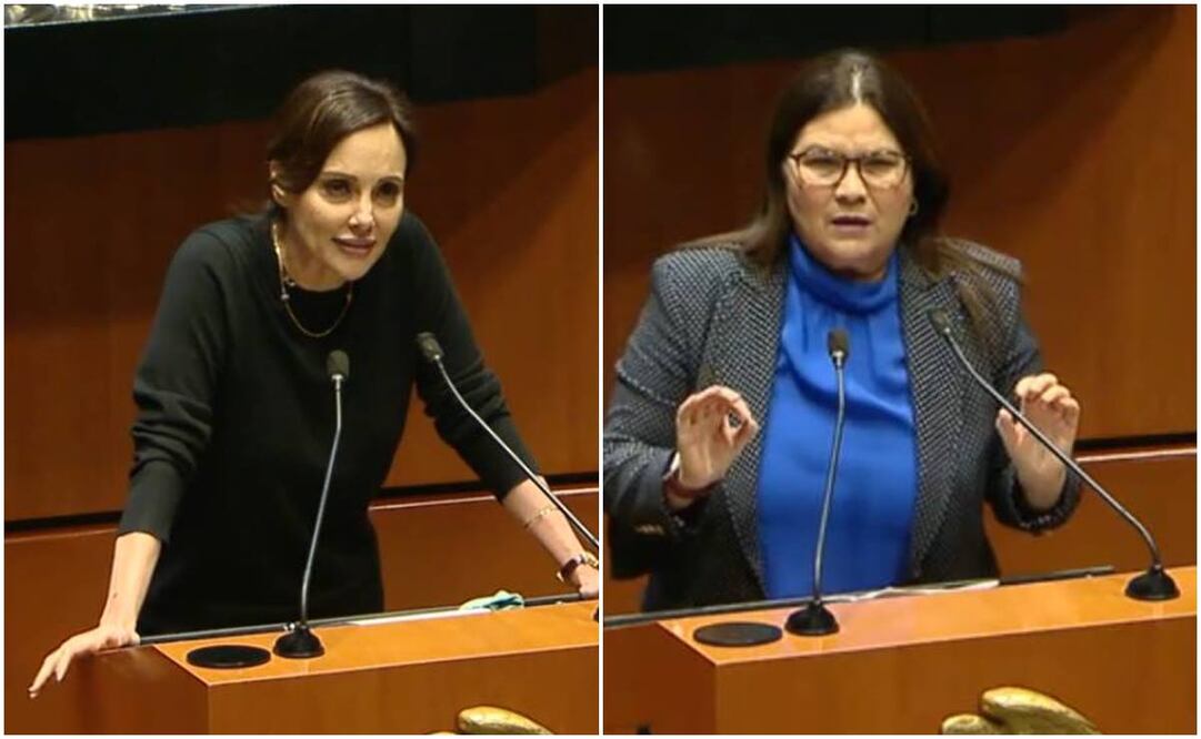 Senadora dle PAN, Lilly Téllez y la senadora de Morena, Imelda Castro