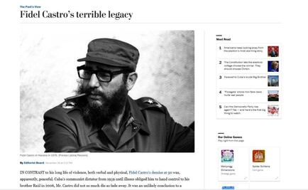 Fidel Castro deja un terrible legado: The Washington Post