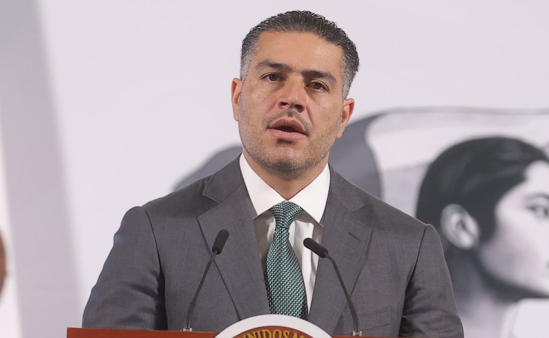 Omar García Harfuch, titular de la SSPC, en la mañanera del 11 de marzo del 2025. Foto: Gabriel Pano / EL UNIVERSAL