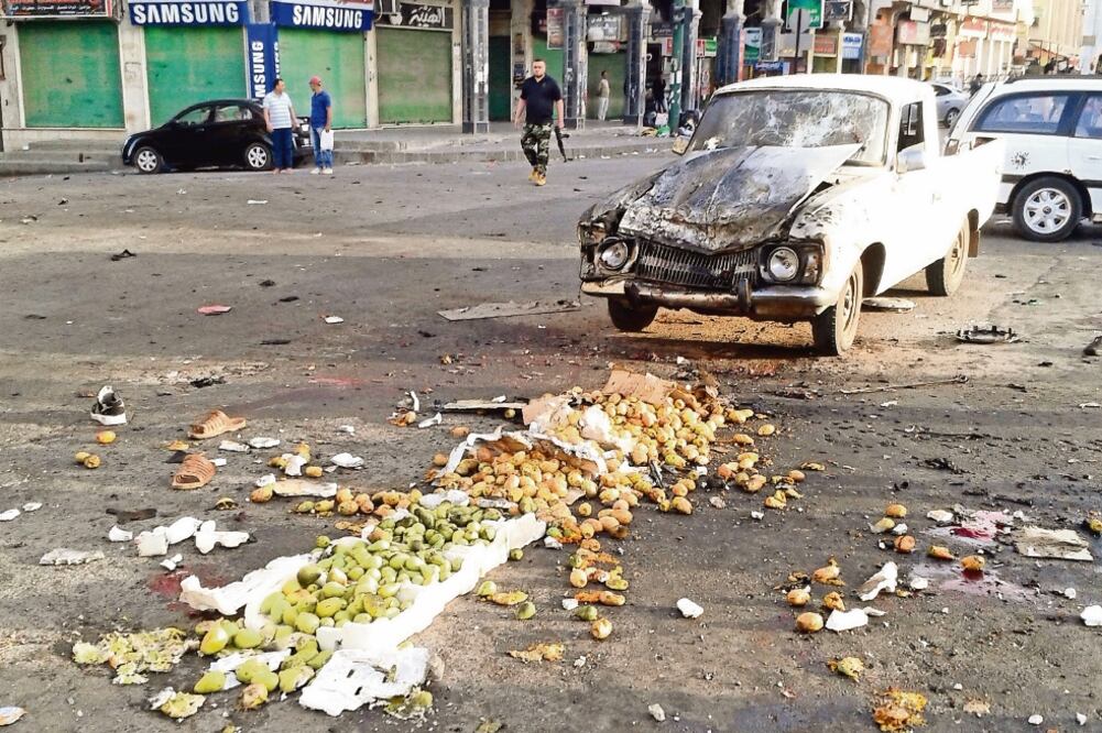 Dos atacantes suicidas se inmolaron en la ciudad de Sueida; otros dos militantes fallecieron antes de detonar sus bombas (XINHUA)