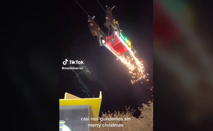 VIDEO: ¡Susto navideño! Santa casi cae de su trineo volador en parque de Guanajuato
