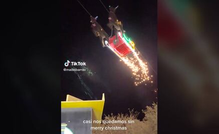 VIDEO: ¡Susto navideño! Santa casi cae de su trineo volador en parque de Guanajuato