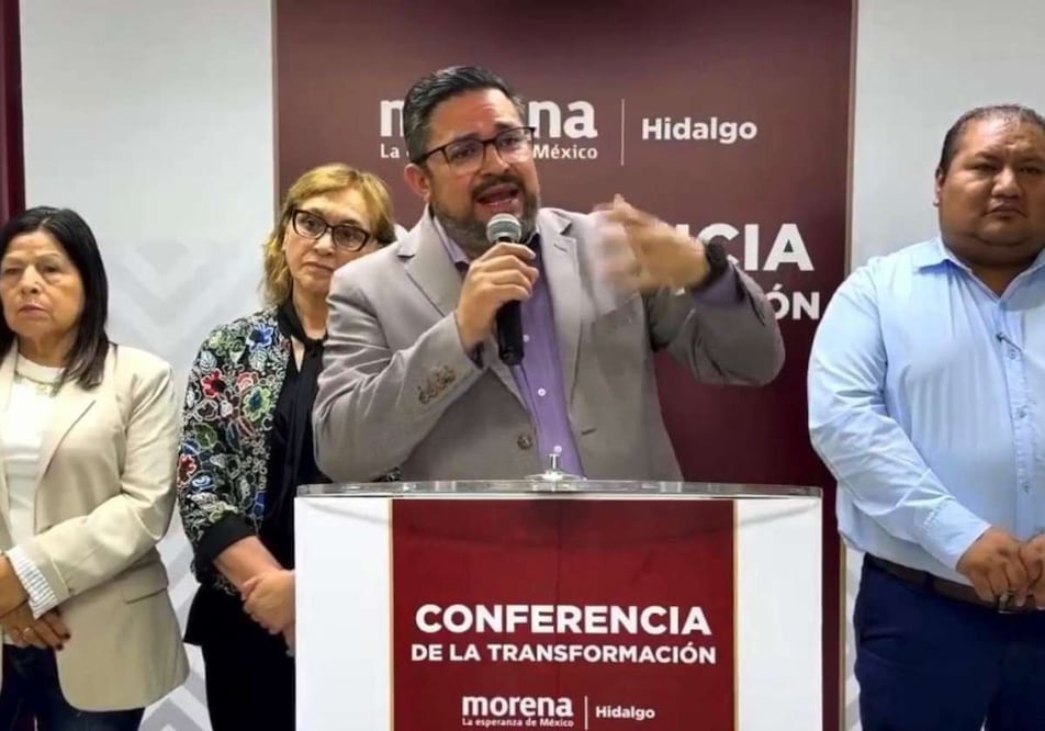 Dirigente de Morena en Hidalgo, Marco Antonio Rico Mercado, defendió al alcalde de Pachuca, Jorge Reyes. Foto: Especial